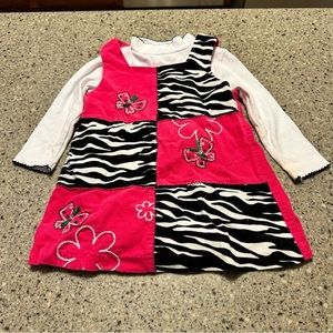 Bonnie Baby 18 Month Pink Corduroy Jumper with Matching Shirt